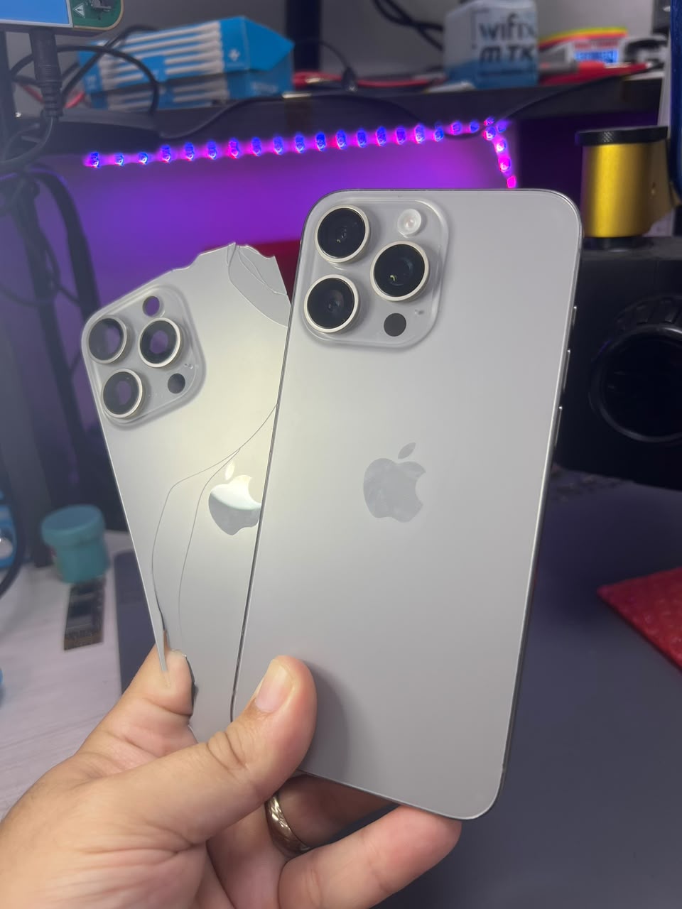 Cambio de tapa trasera de iPhone, antes y después